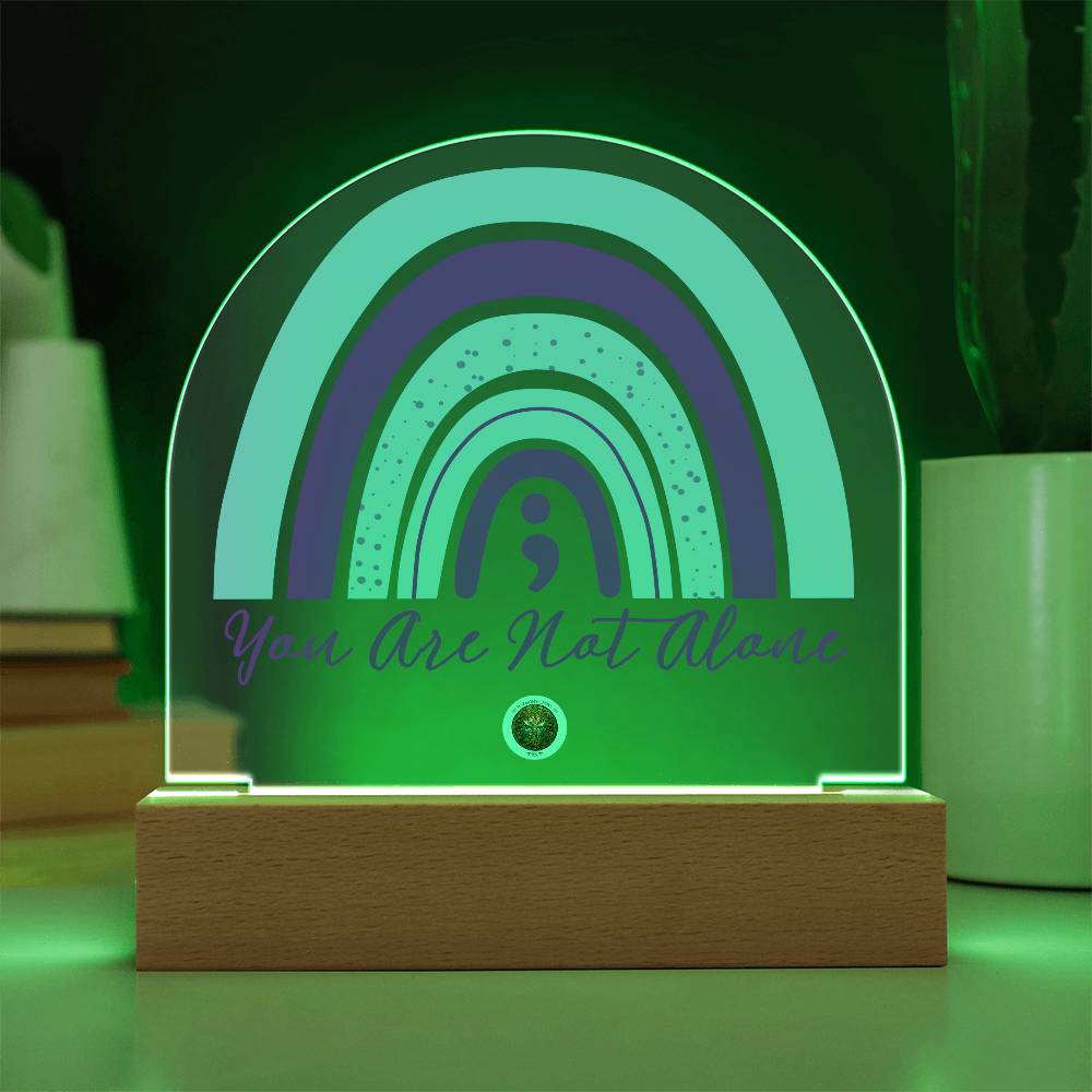 LED Acrylic Plaque: You Are Not Alone Rainbow